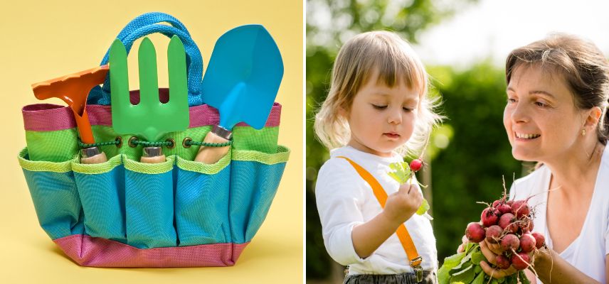 kit de jardinage pour enfants et radis