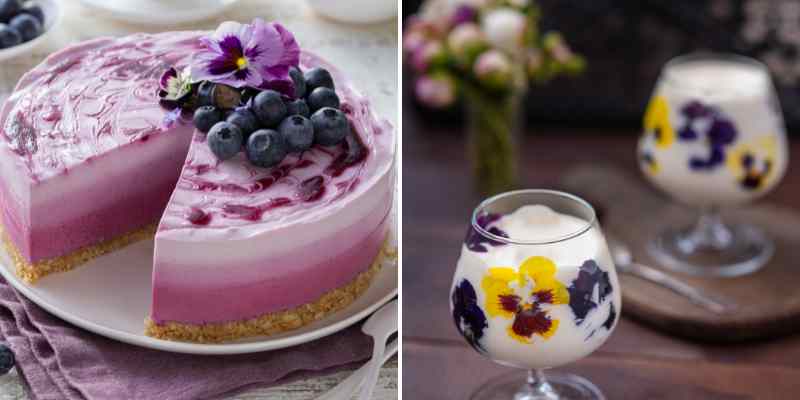 desserts decores avec pensees