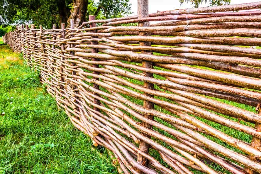 une cloture en bois tréssé